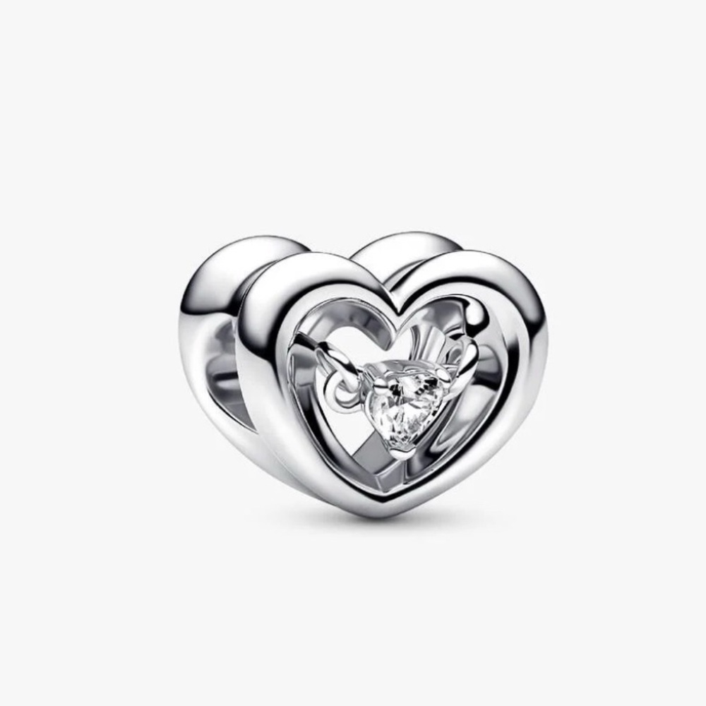 Pandora Radiant Heart and Floating Stone Charm